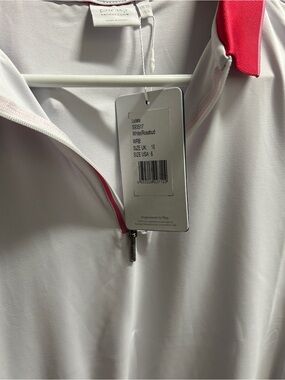 Ping White and Rosebud Pink Performance Quarter-Zip  Pullover -NWT
